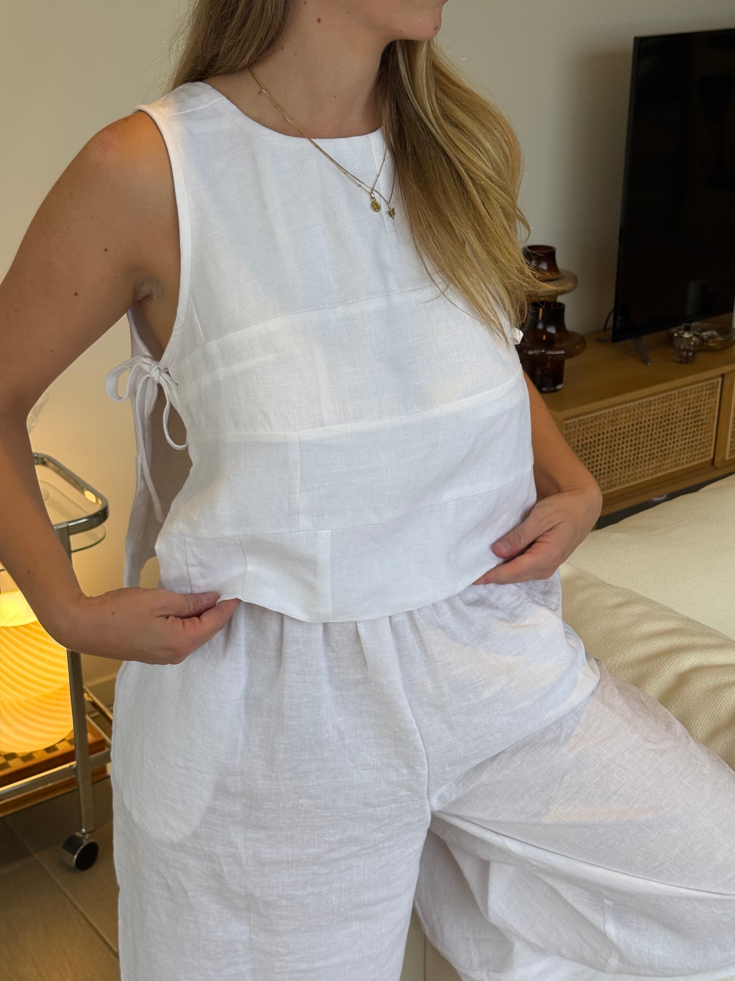 Bella Patchwork Top in White