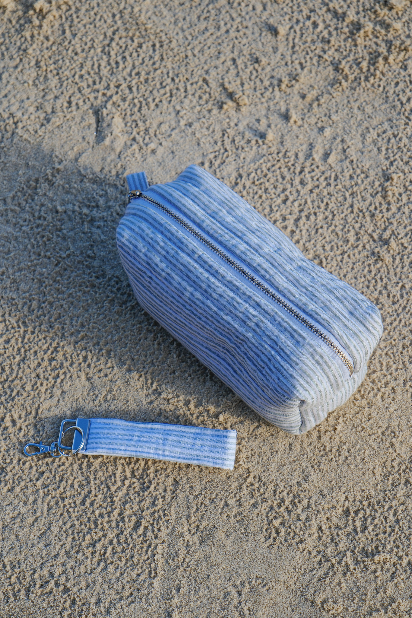 SAMPLE Mint Stripe Cosmetic Bag