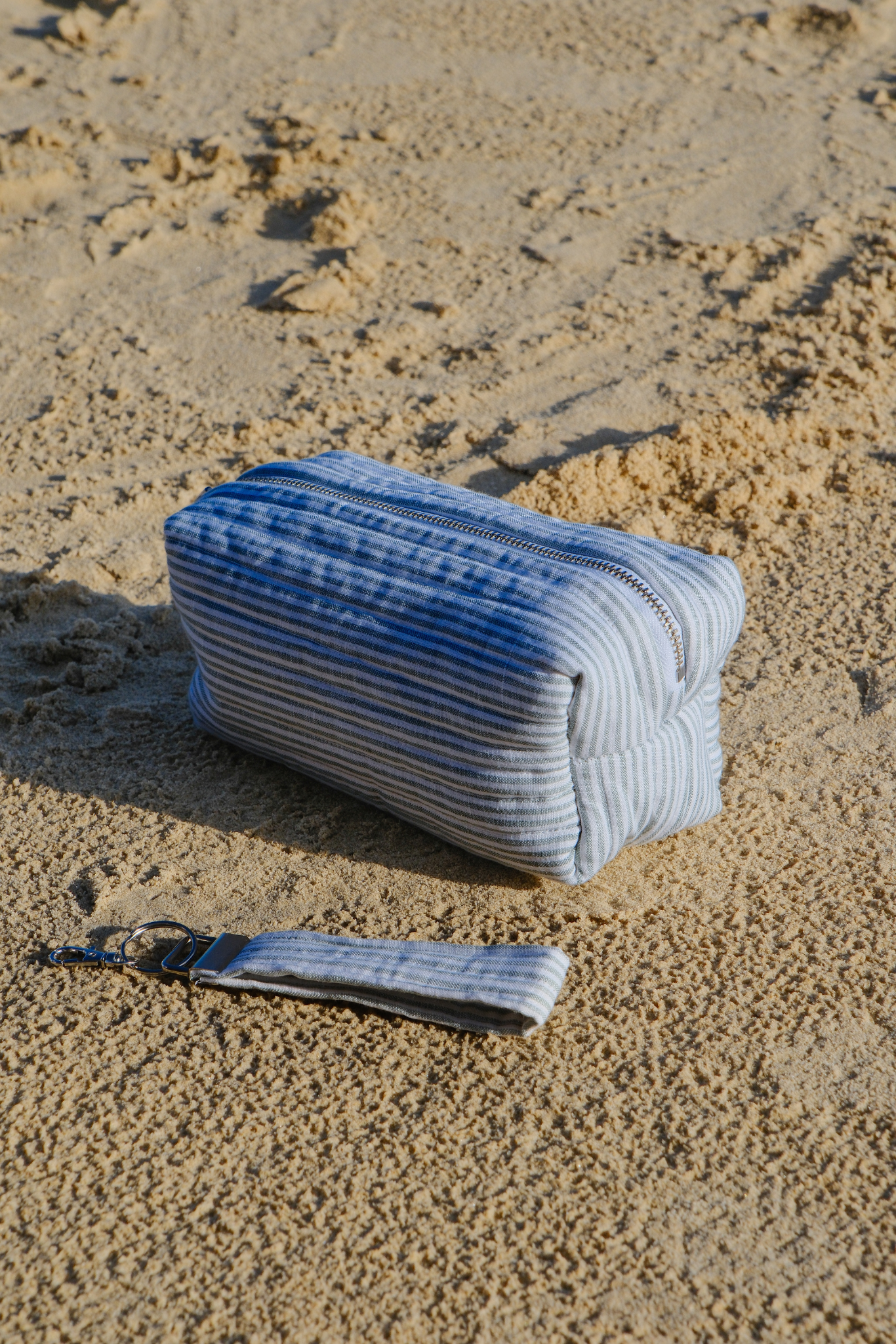 SAMPLE Mint Stripe Cosmetic Bag