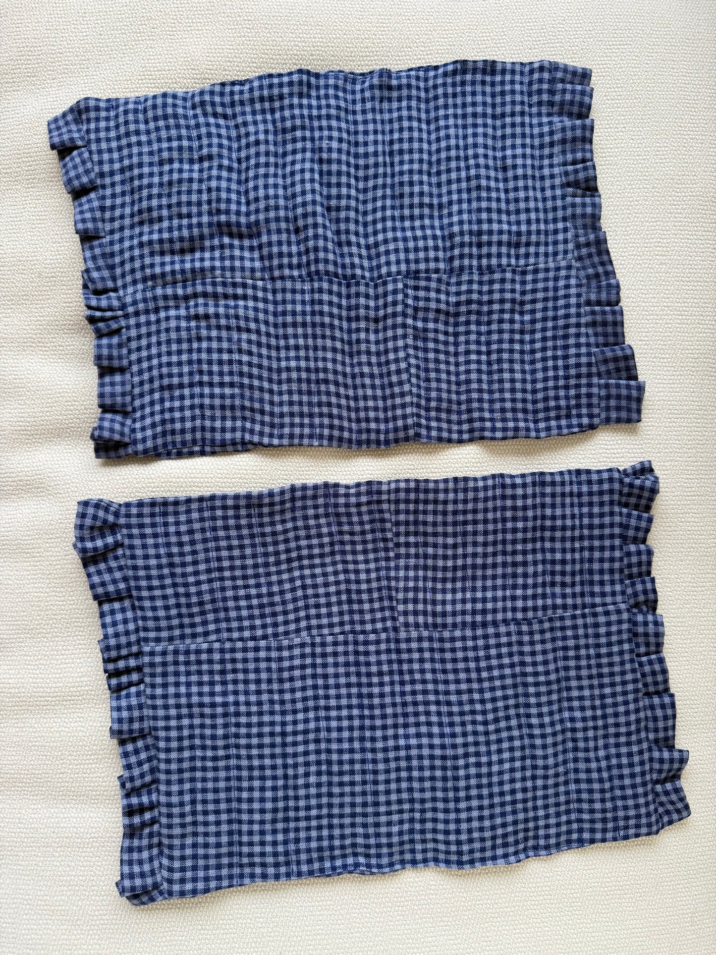 Quilted Patchwork Placemats in Blue Gingham (set of 2)