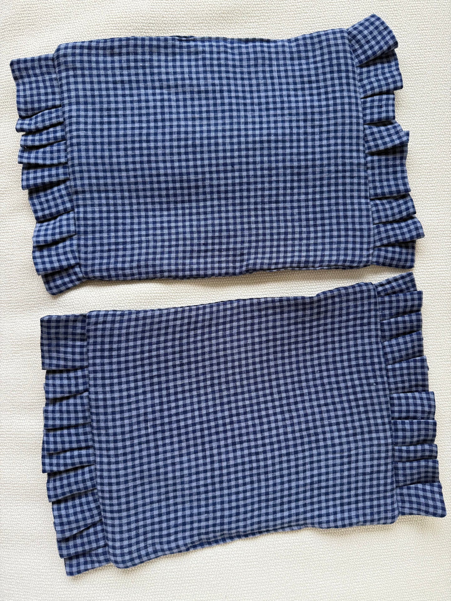 Quilted Placemats in Blue Gingham (set of 2)