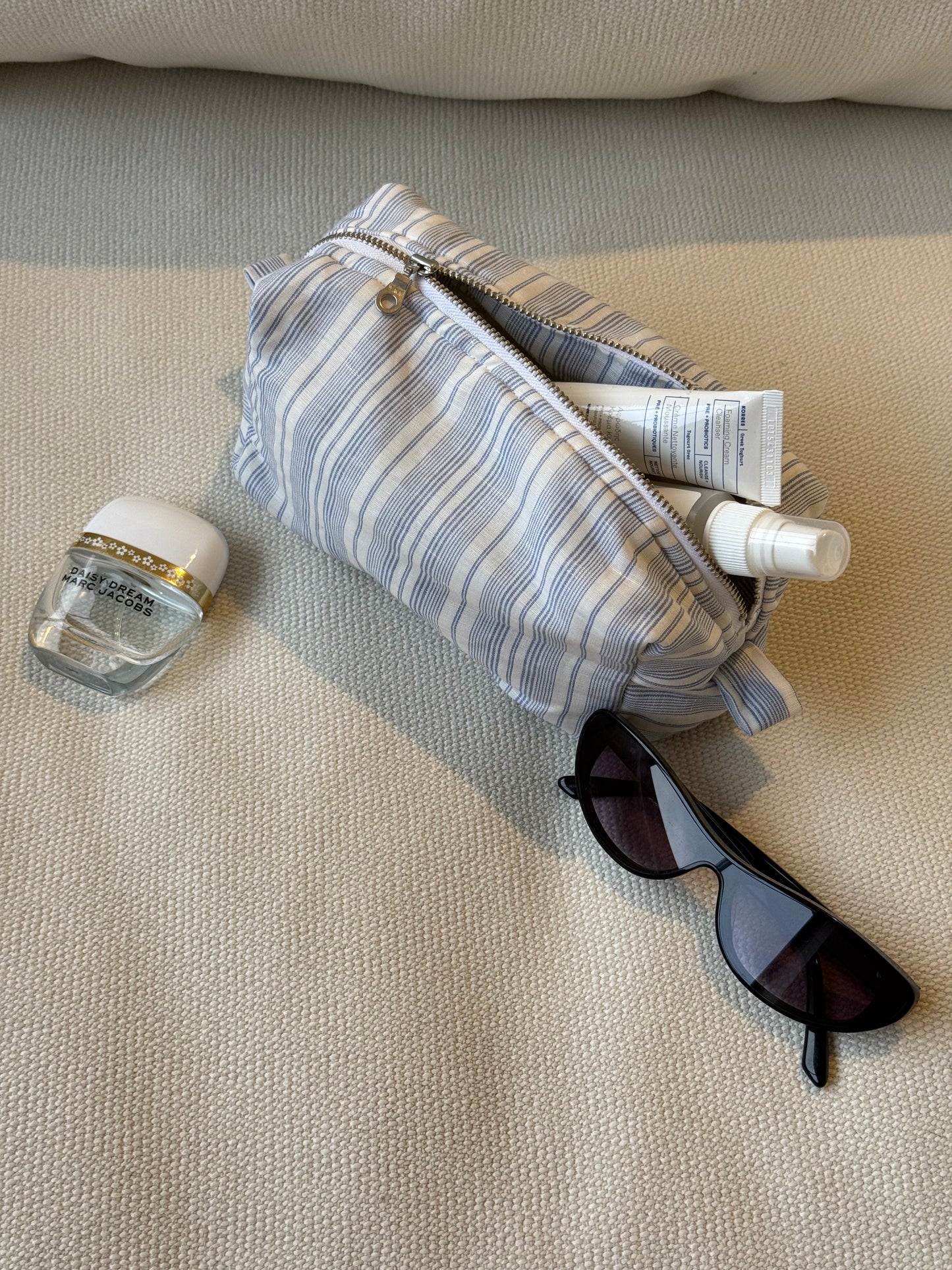 Blue Stripe Cosmetic Bag