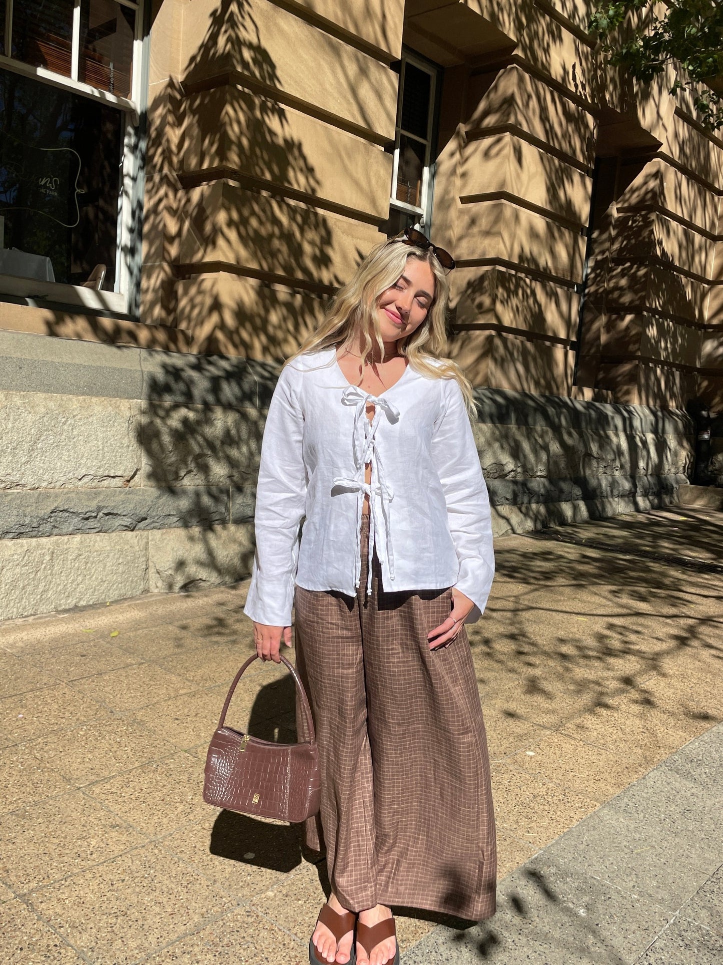 Harper Pants in Brown Gingham