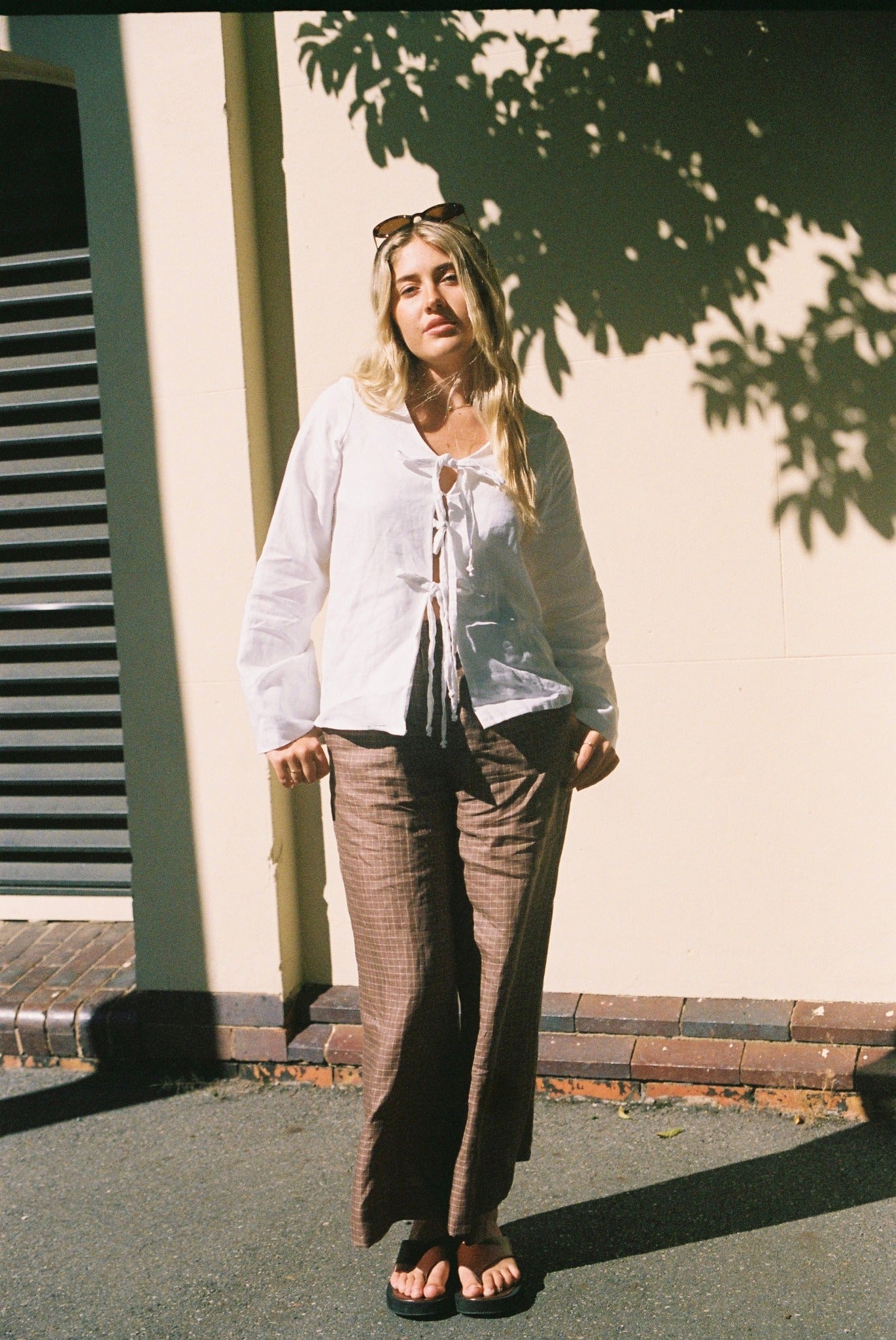 Harper Pants in Brown Gingham