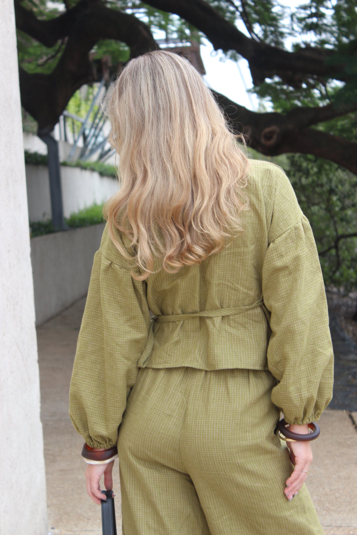 Charlie Wrap Top in Pesto
