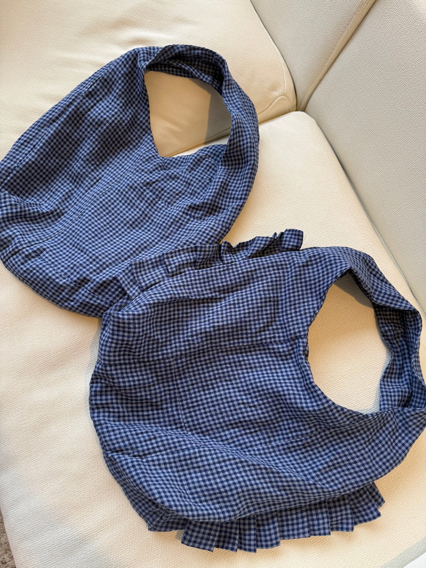 Patchwork Tote Bag in Blue Gingham