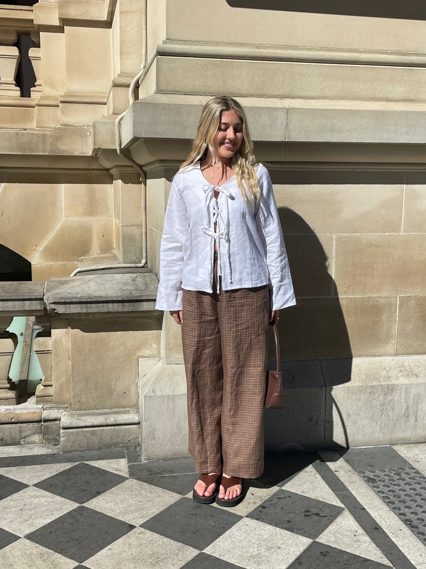 Harper Pants in Brown Gingham
