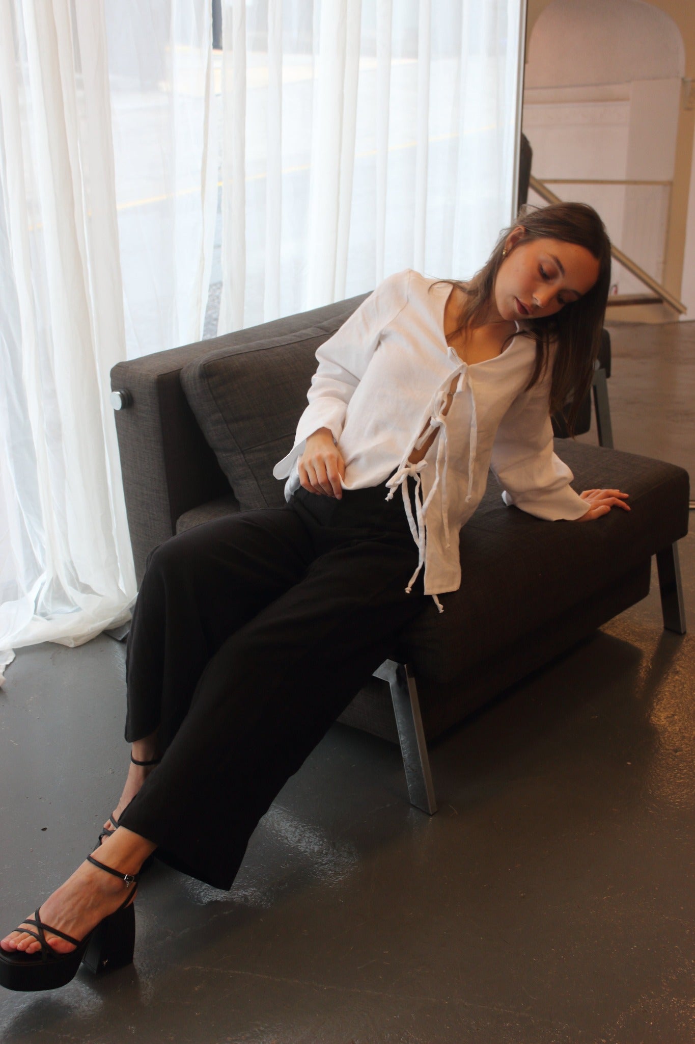 SAMPLE Lily Blouse in White