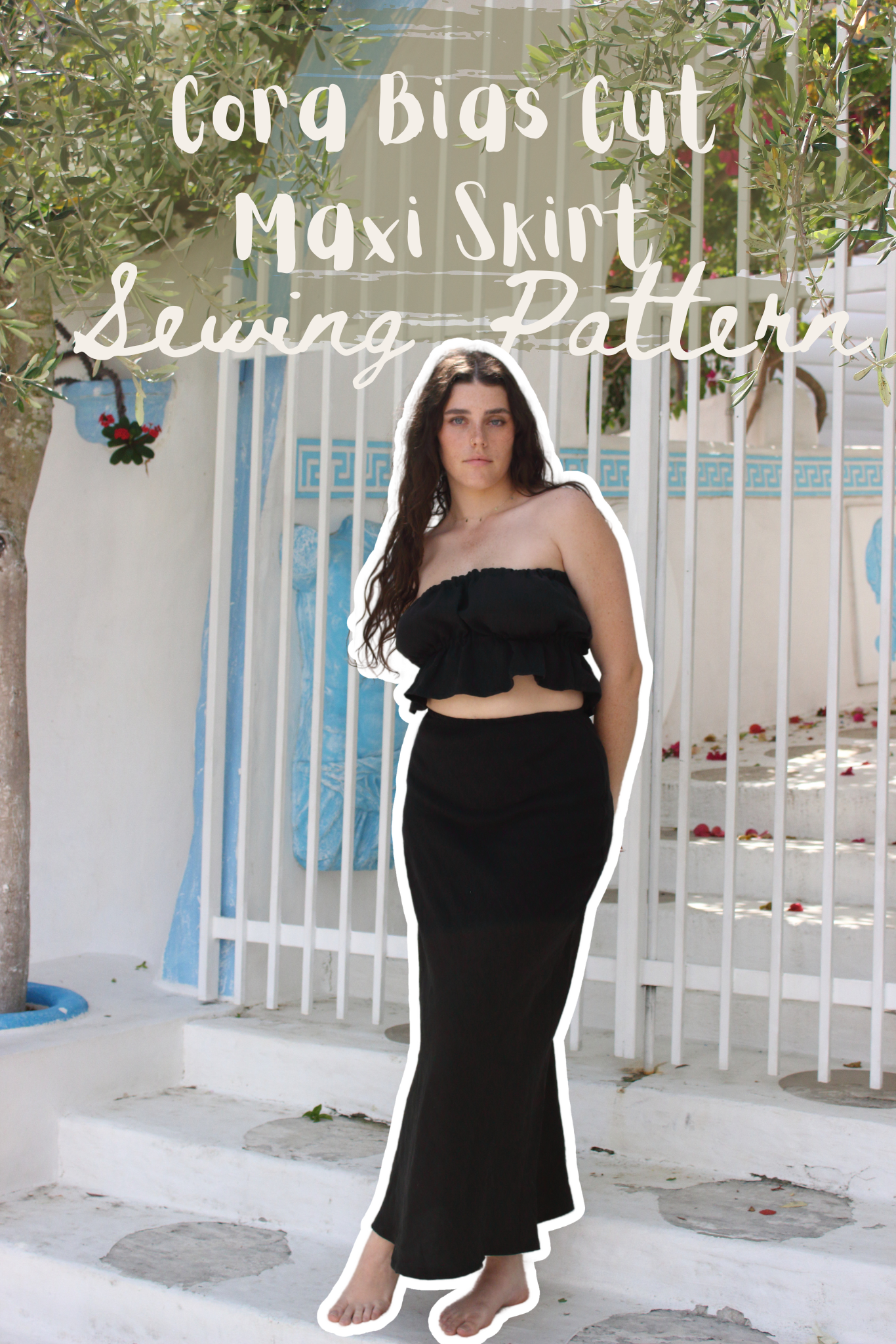 Cora Bias Cut Maxi Skirt Sewing Pattern PDF