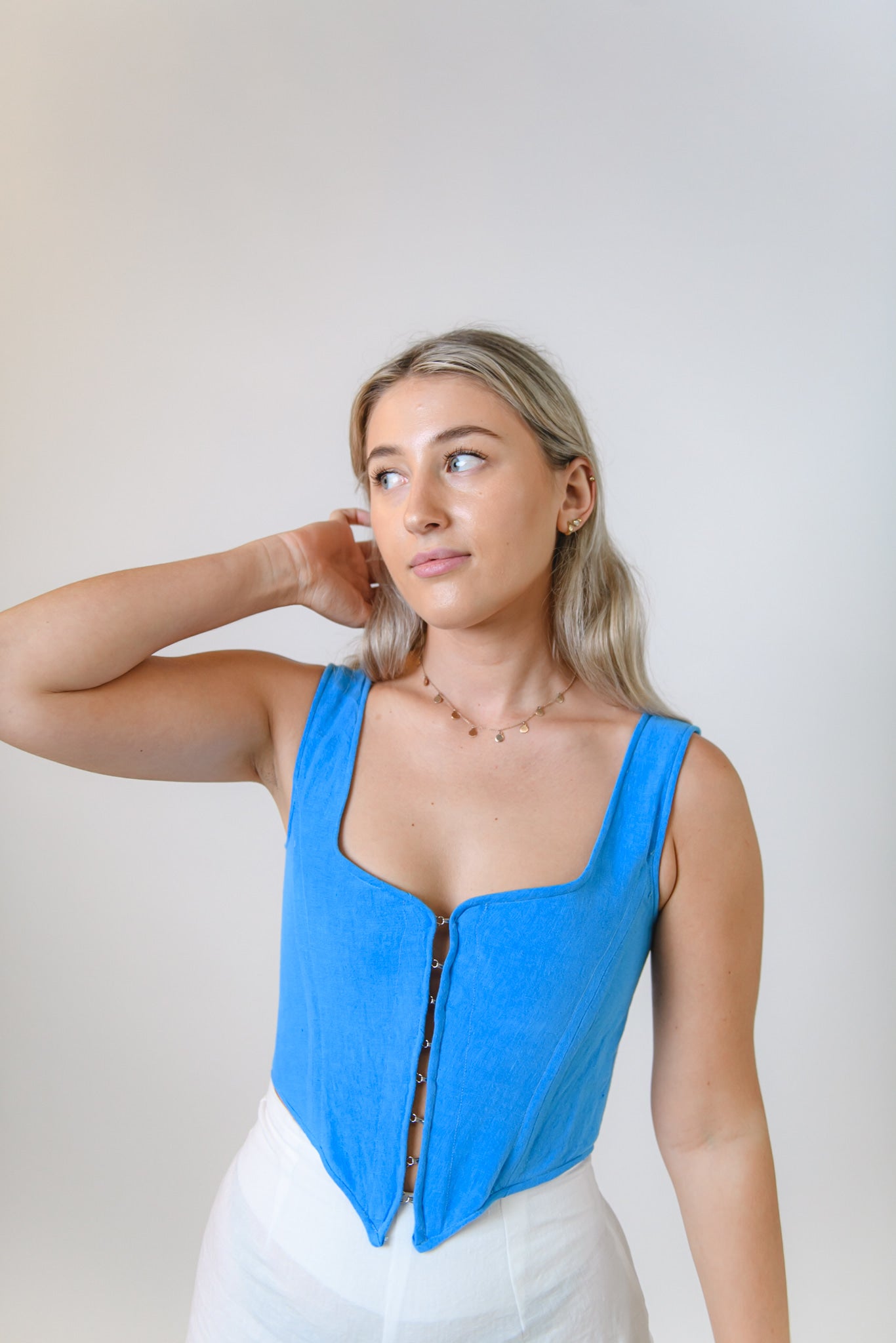 Amari Bustier in Cobalt