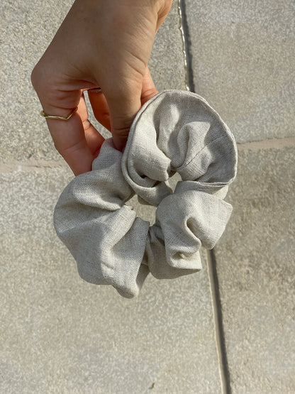 Oat Linen Scrunchie