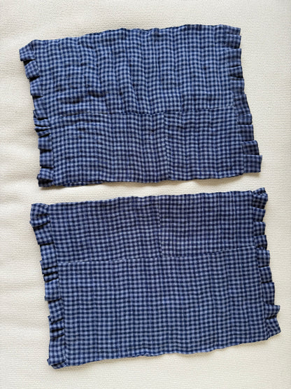 Quilted Patchwork Placemats in Blue Gingham (set of 2)