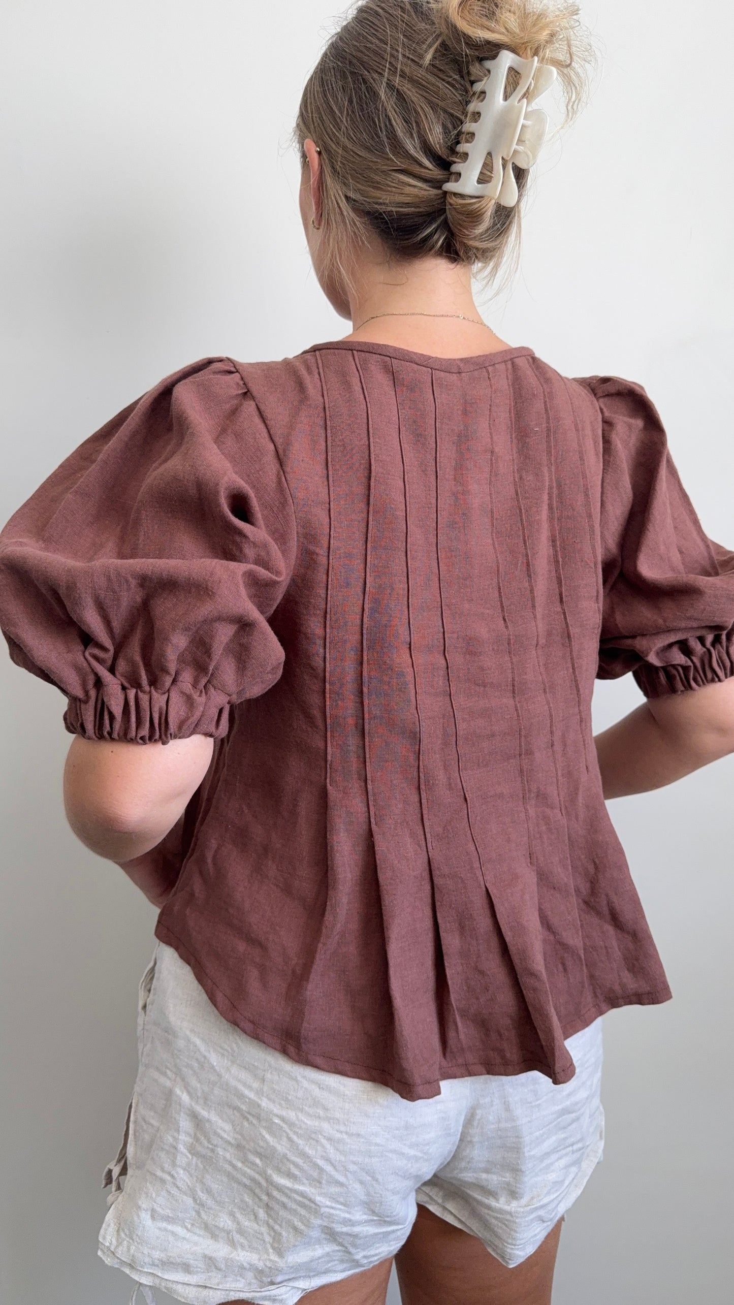 SAMPLE Palma Blouse in Chocolate (M)