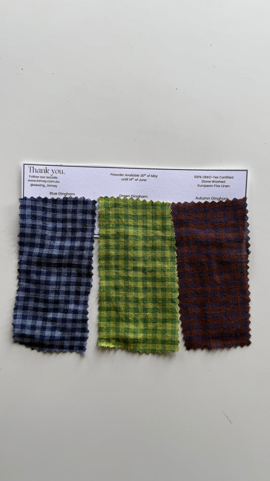 Gingham Fabric Sample Card (Order by 4th of June. Aus&NZ Only)