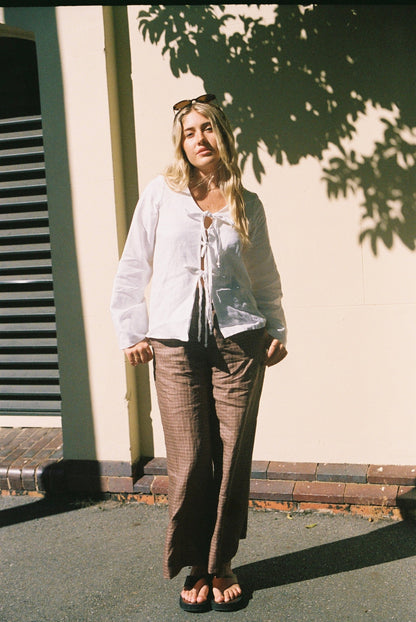 Harper Pants in Brown Gingham