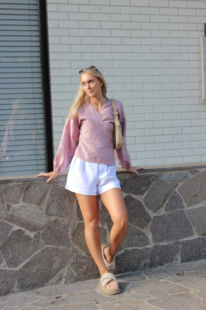 Charlie Wrap Top in Lilac