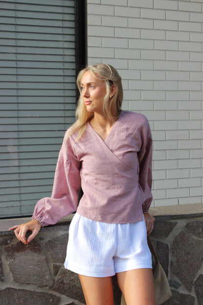 Charlie Wrap Top in Lilac