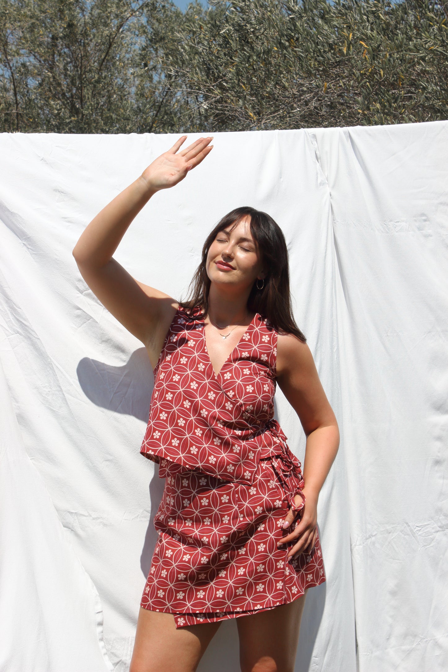 Charlie Mini Wrap Skirt in Sakura