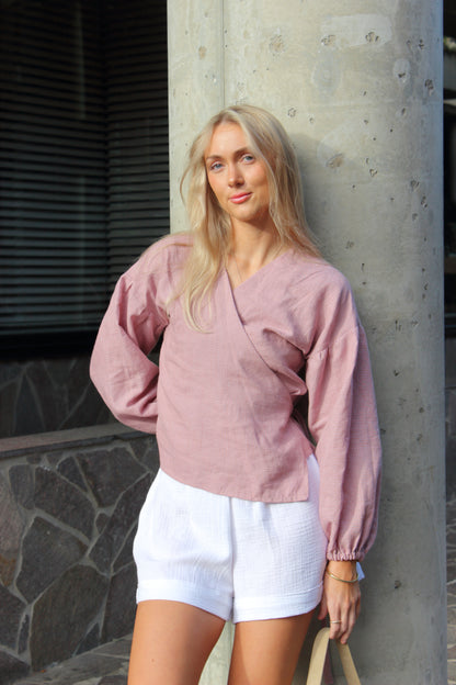 Charlie Wrap Top in Lilac