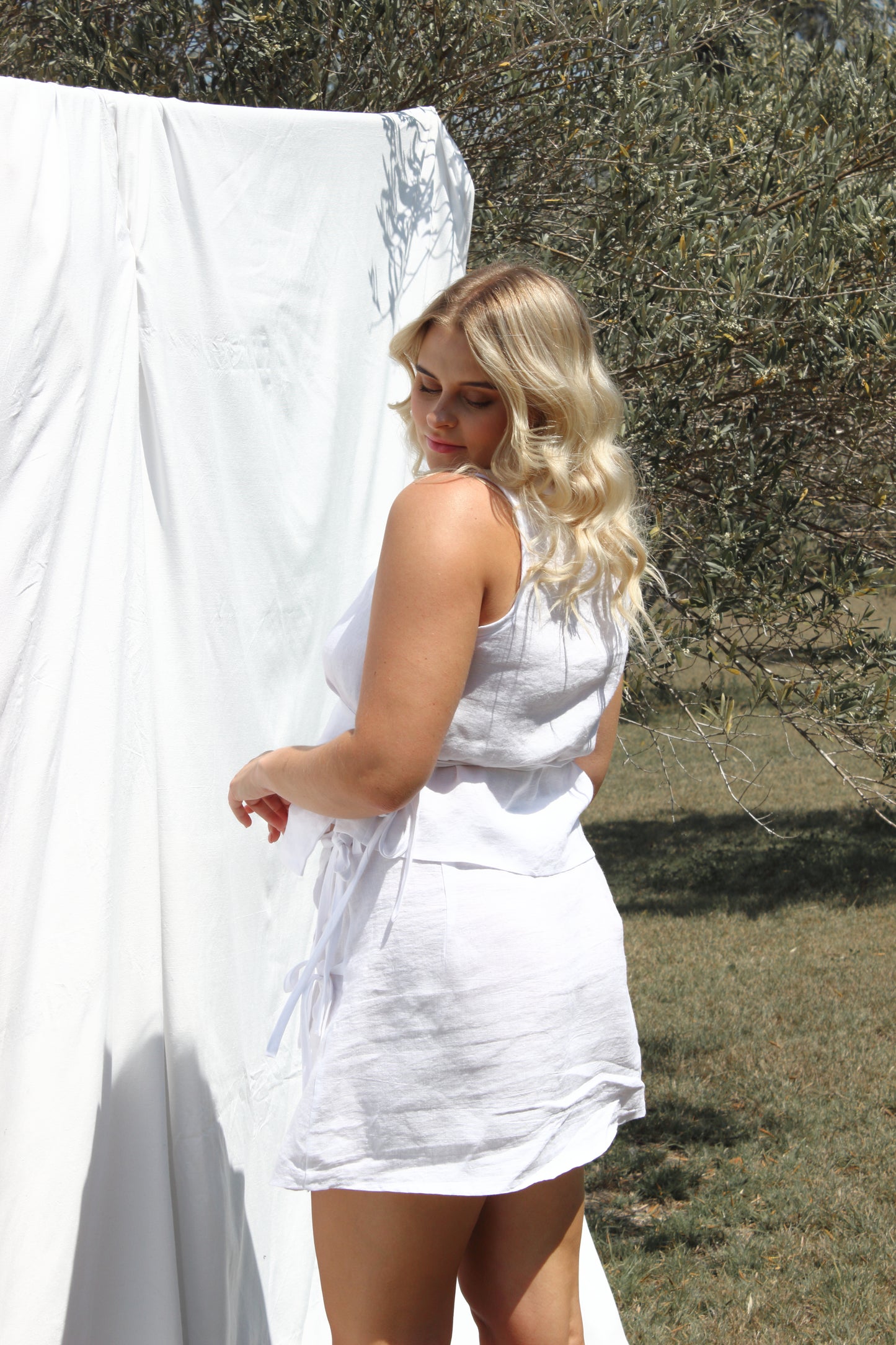 Charlie Mini Wrap Skirt in White