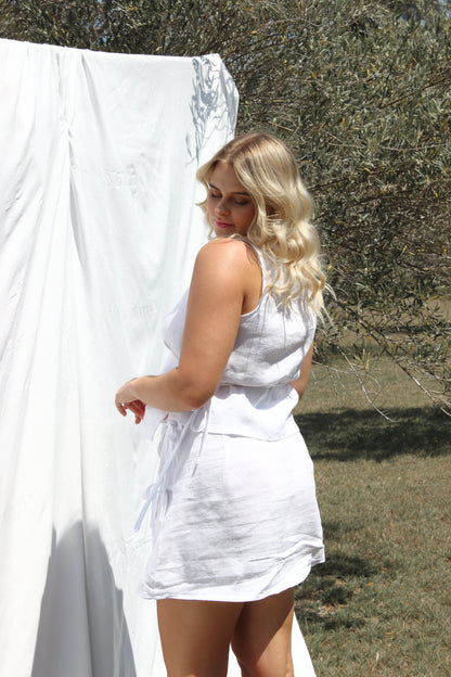 Charlie Mini Wrap Skirt in White