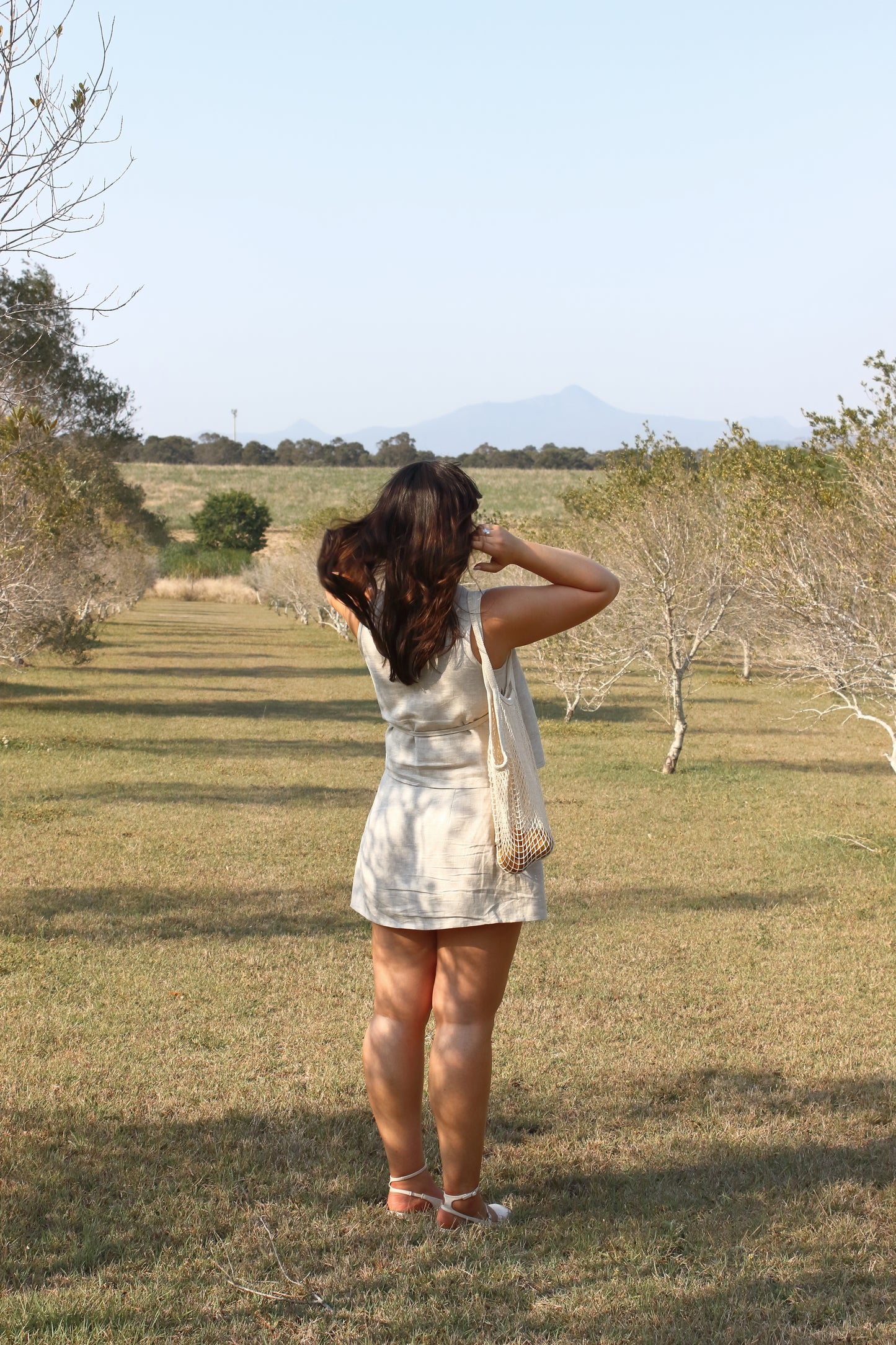 Charlie Mini Wrap Skirt in Oat