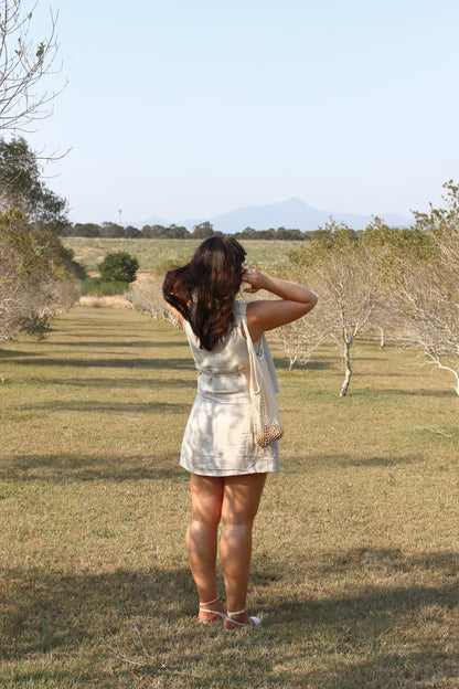 Charlie Mini Wrap Skirt in Oat