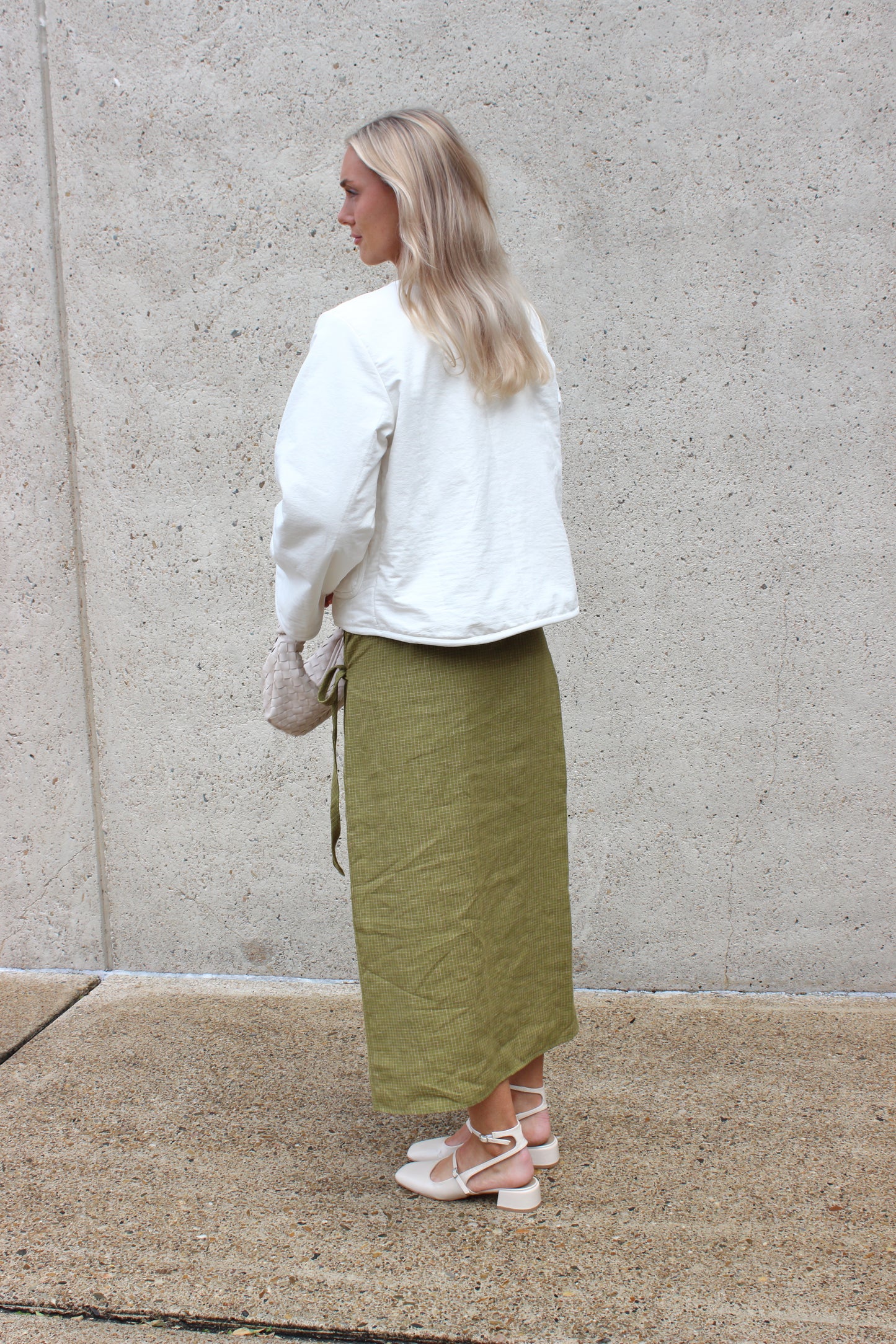 Charlie Wrap Skirt in Pesto