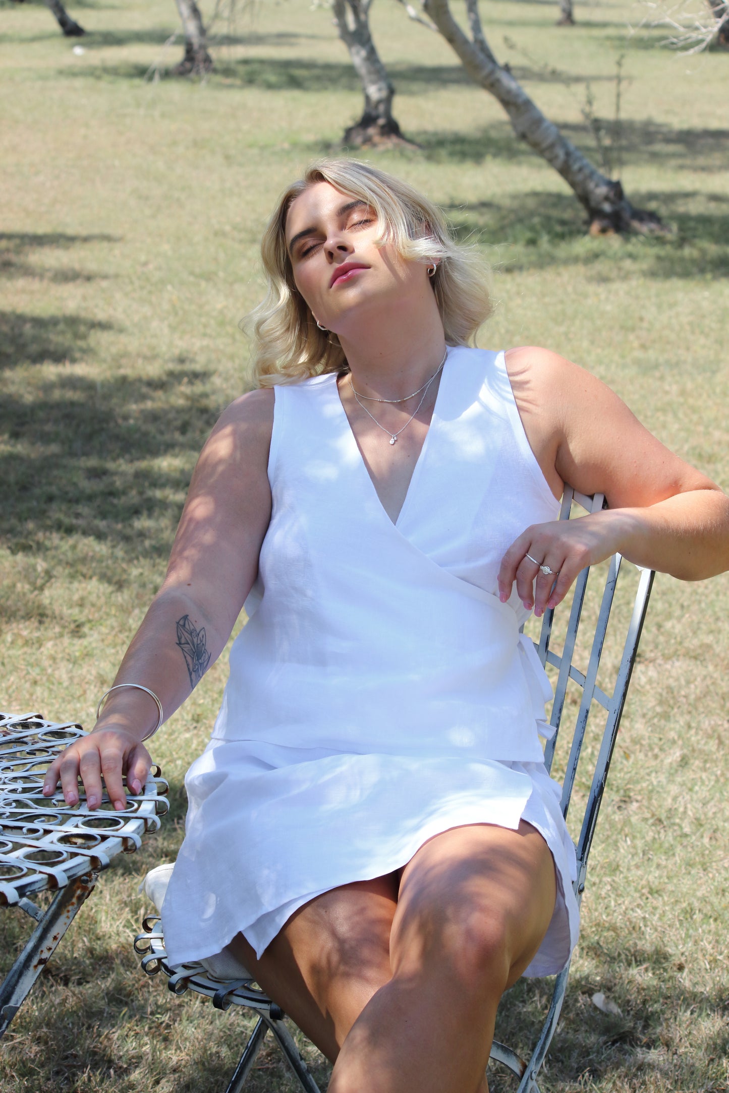 Chelsea Wrap Top in White