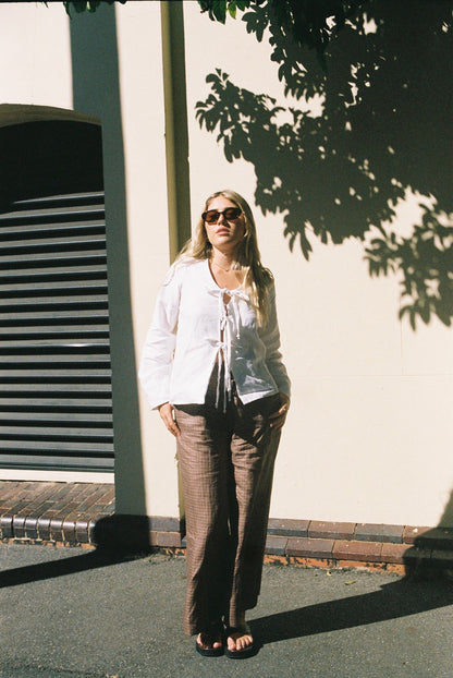 Harper Pants in Brown Gingham