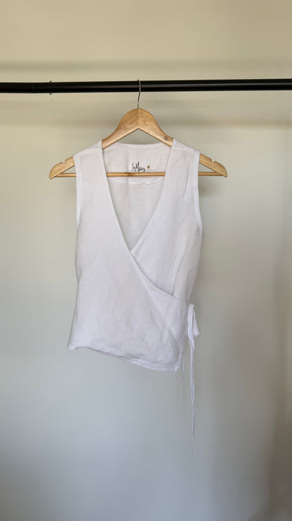 SAMPLE Chelsea Wrap Top in White (XL)