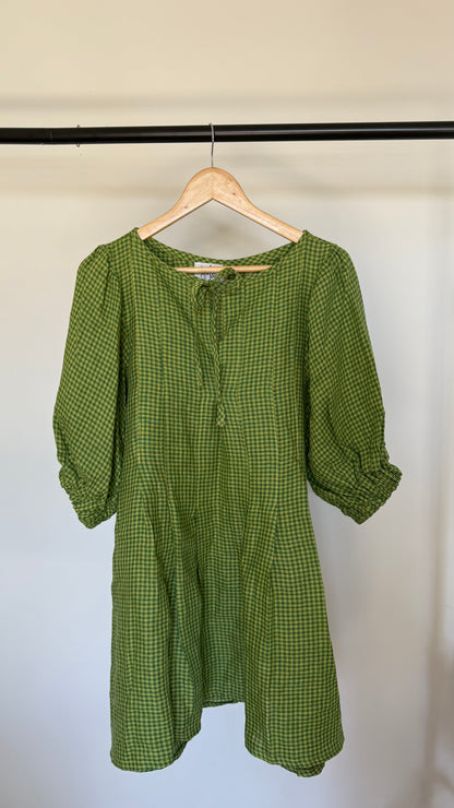 SAMPLE Palma Mini Dress in Green Gingham (2XL)