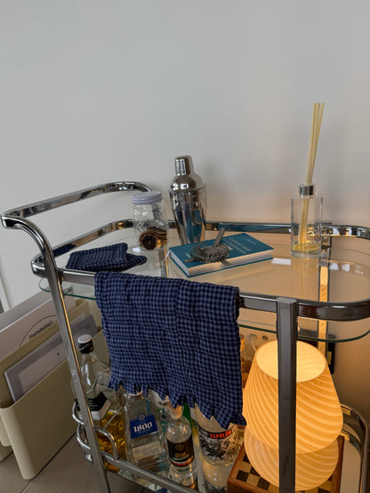 Quilted Patchwork Placemats in Blue Gingham (set of 2)