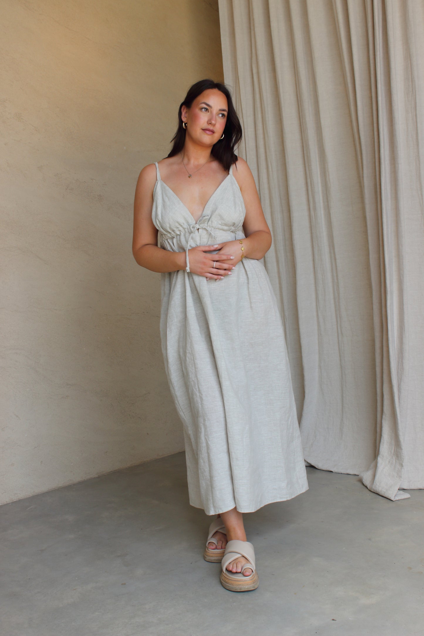 April Maxi Dress in Oat