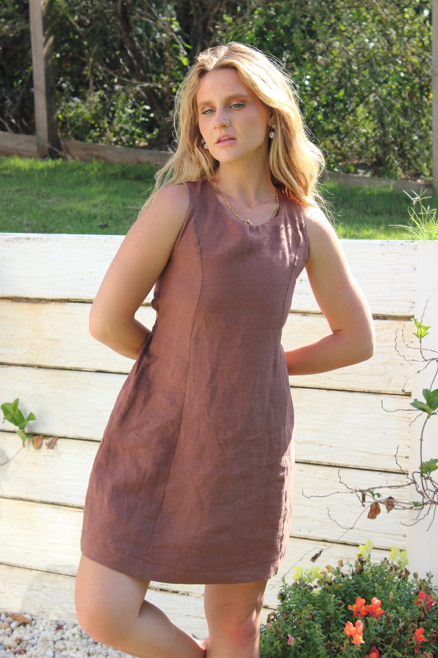 Margot Mini Dress in Chocolate