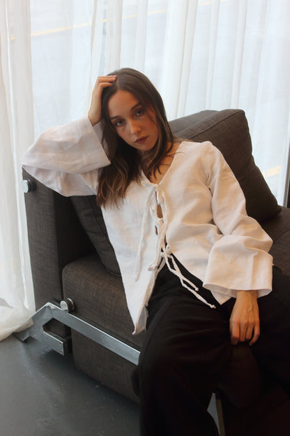 SAMPLE Lily Blouse in White