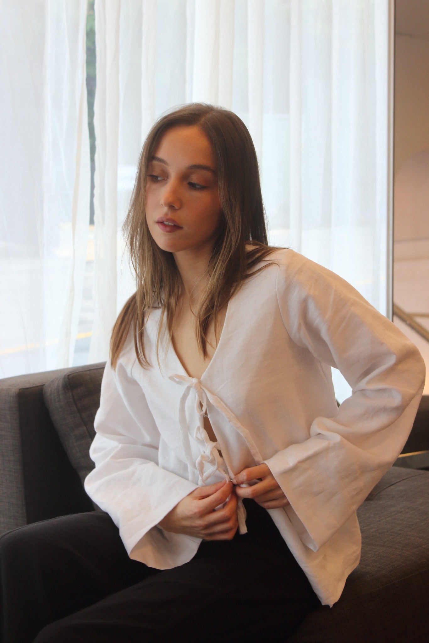 SAMPLE Lily Blouse in White