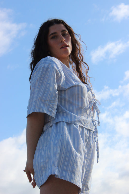 Libby Top in Blue Stripe
