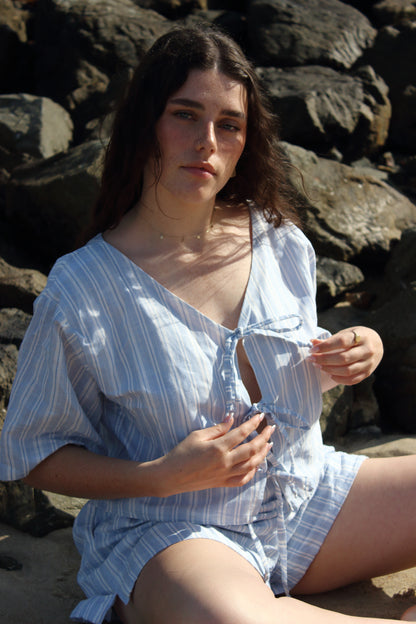 Libby Top in Blue Stripe