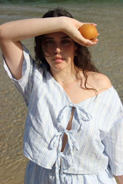 Libby Top in Blue Stripe