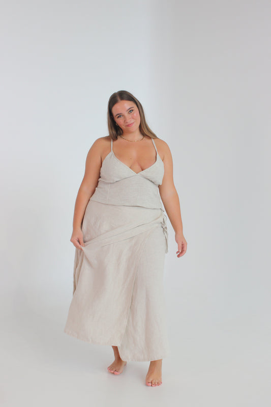 Charlie Wrap Skirt in Oat