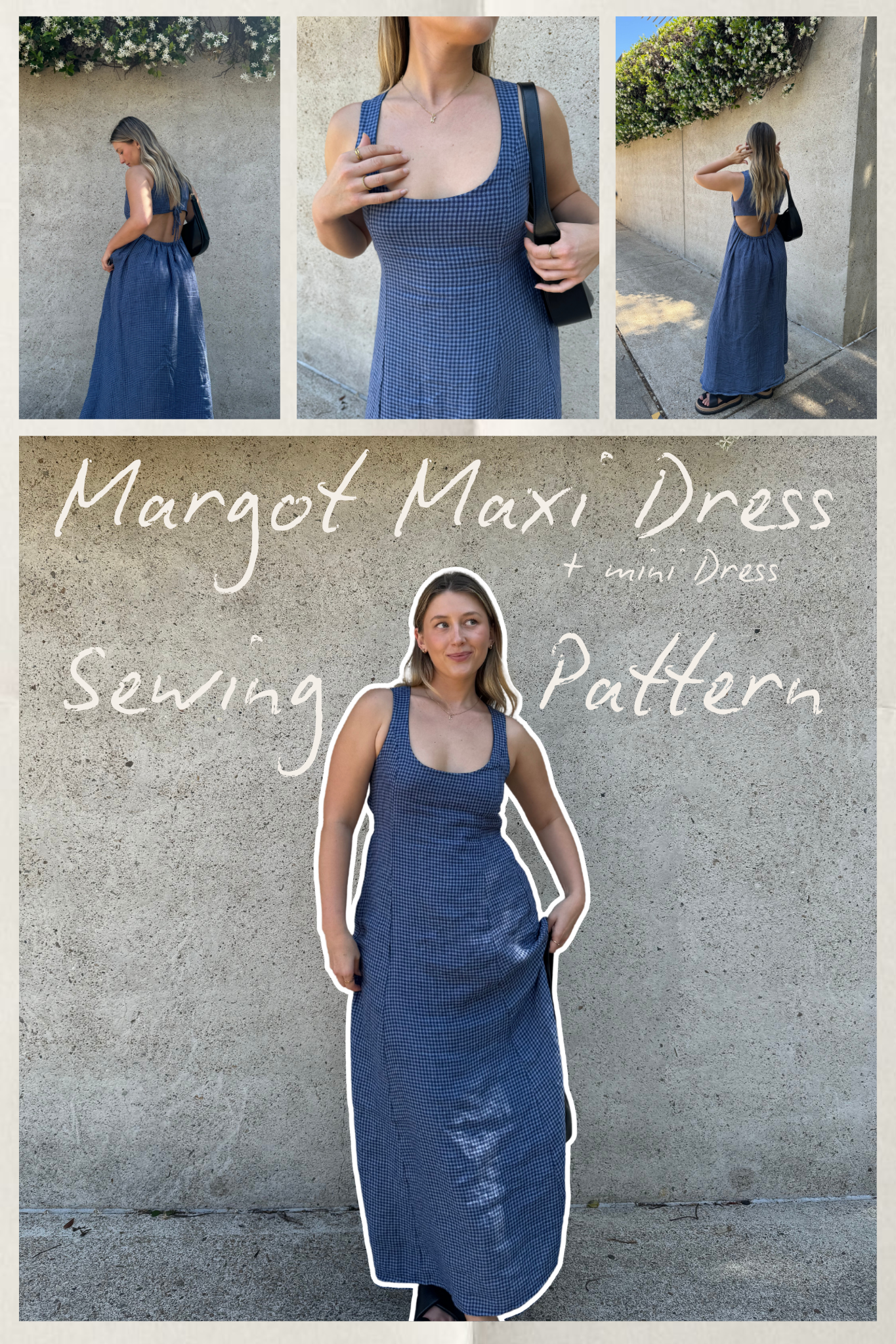 Margot Maxi Dress + Mini Dress Sewing Pattern (PDF)