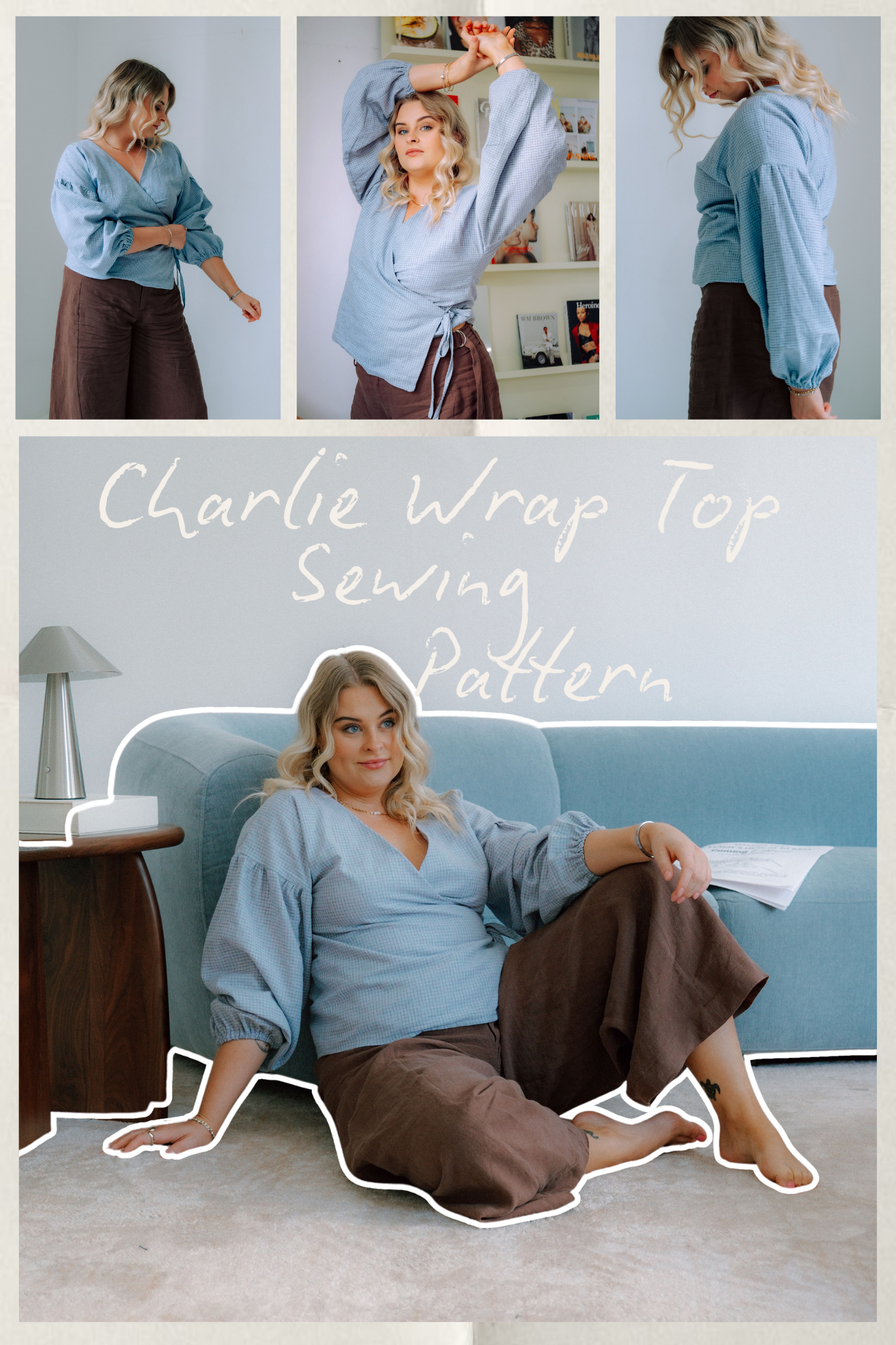 Charlie Wrap Top Sewing Pattern (PDF)