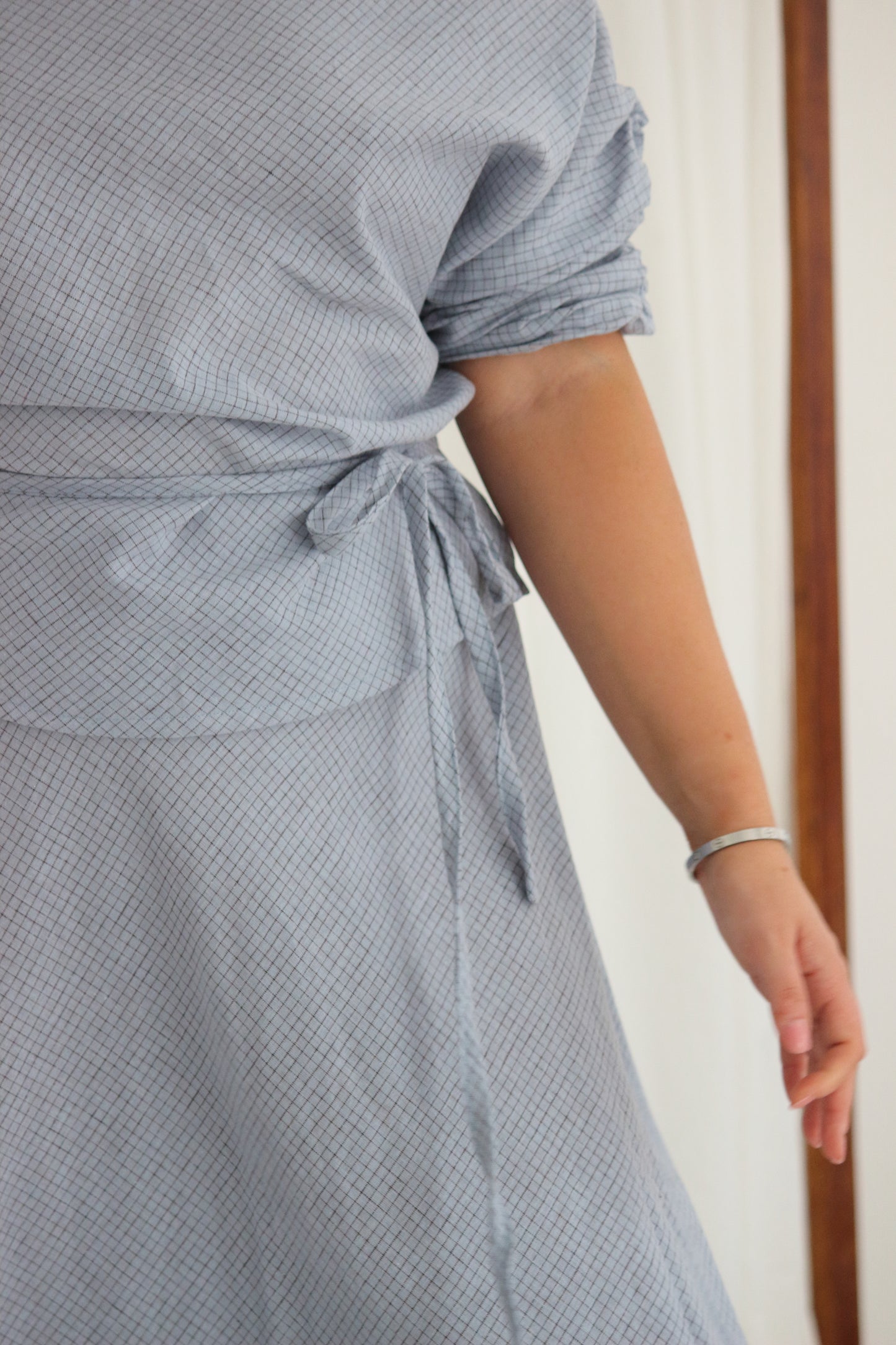 Alice Top in Baby Blue Check