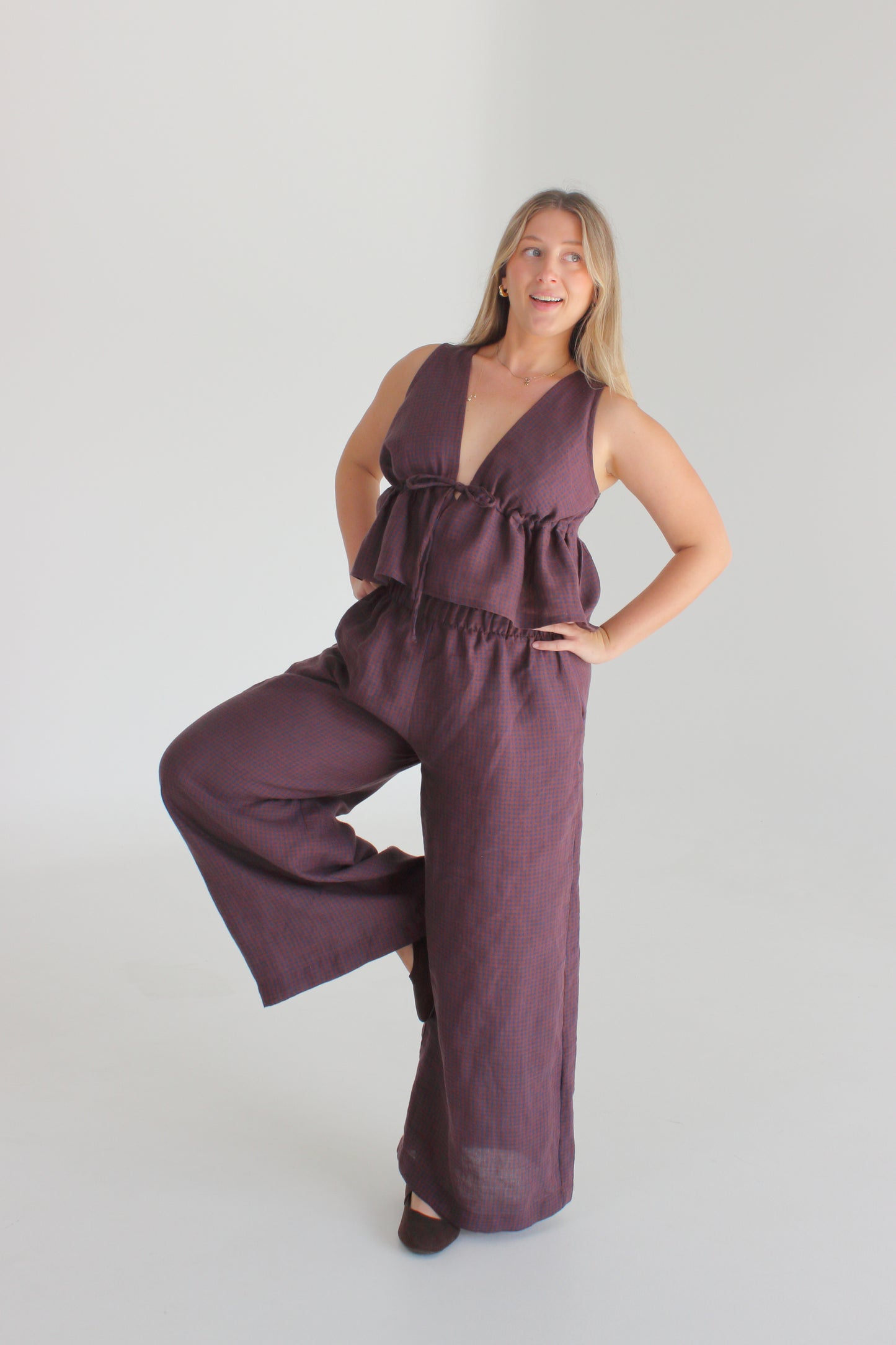 Harper Pants in Autumn Gingham