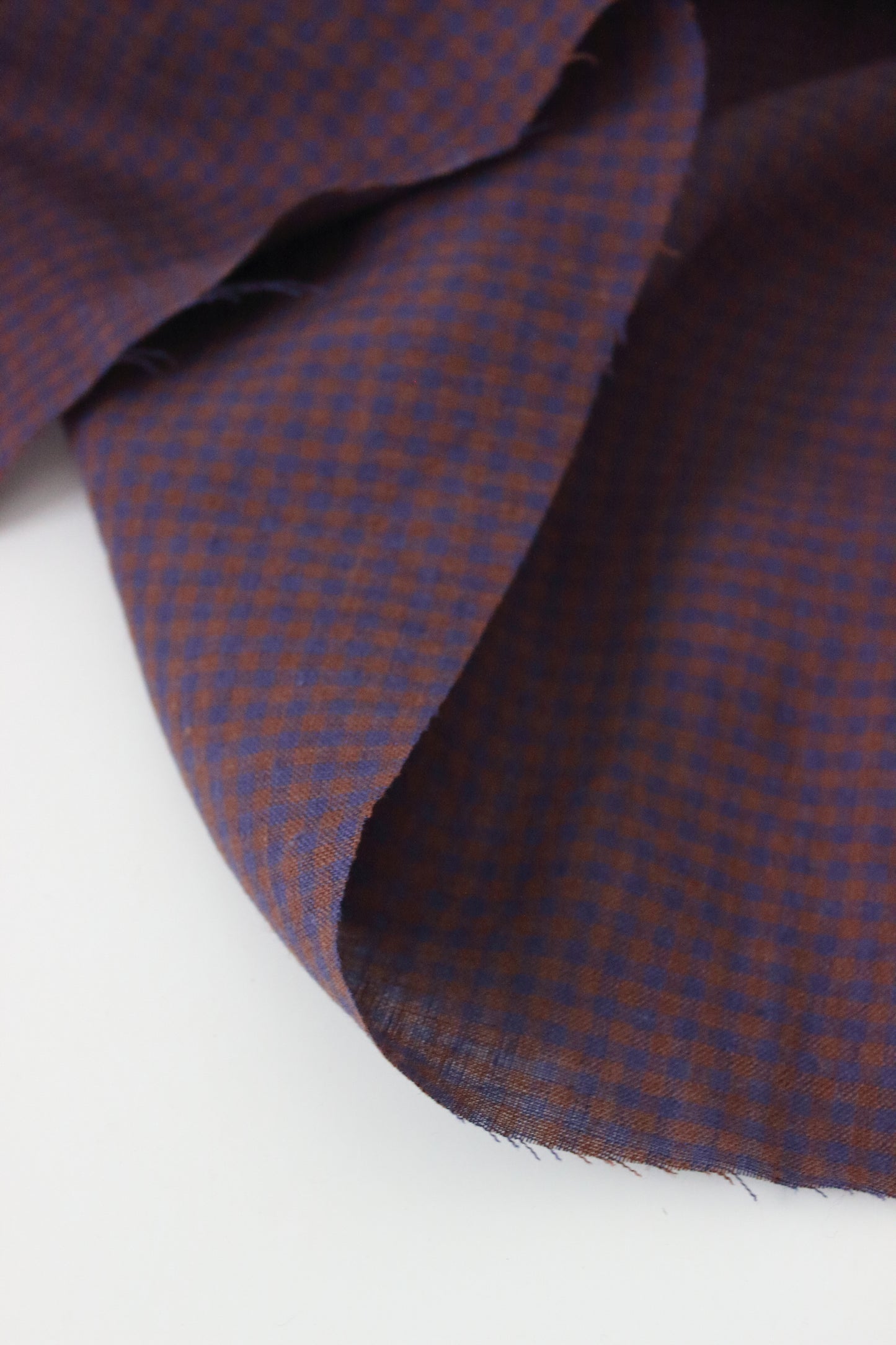 Autumn Gingham Check 100% Linen Fabric $38 p/m