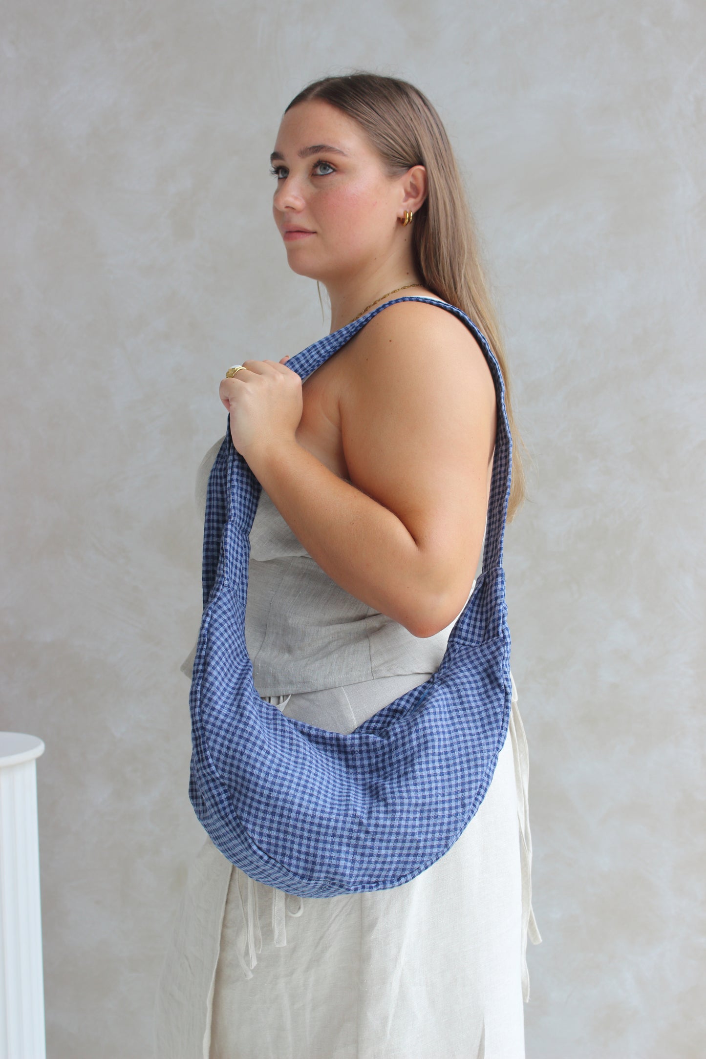 What's Left Bag in Blue Gingham