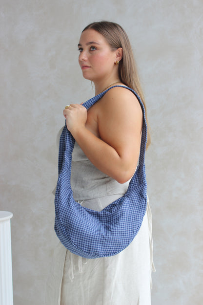 What's Left Bag in Blue Gingham