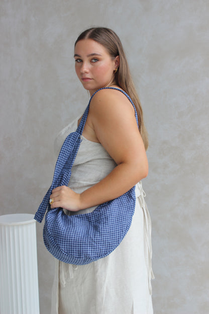 What's Left Bag in Blue Gingham