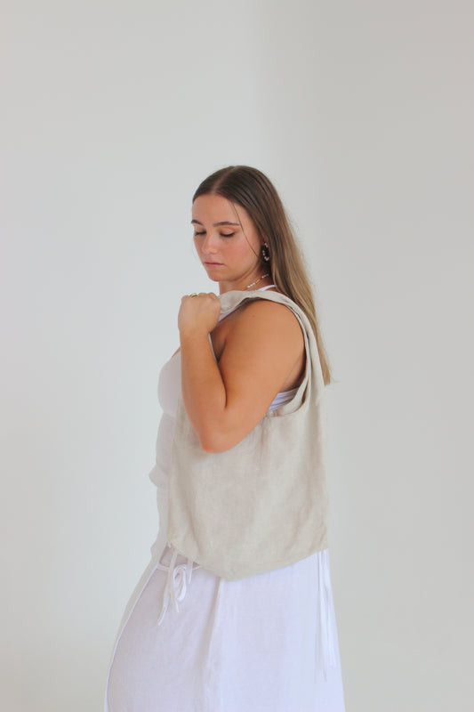Patchwork Tote Bag in Oat